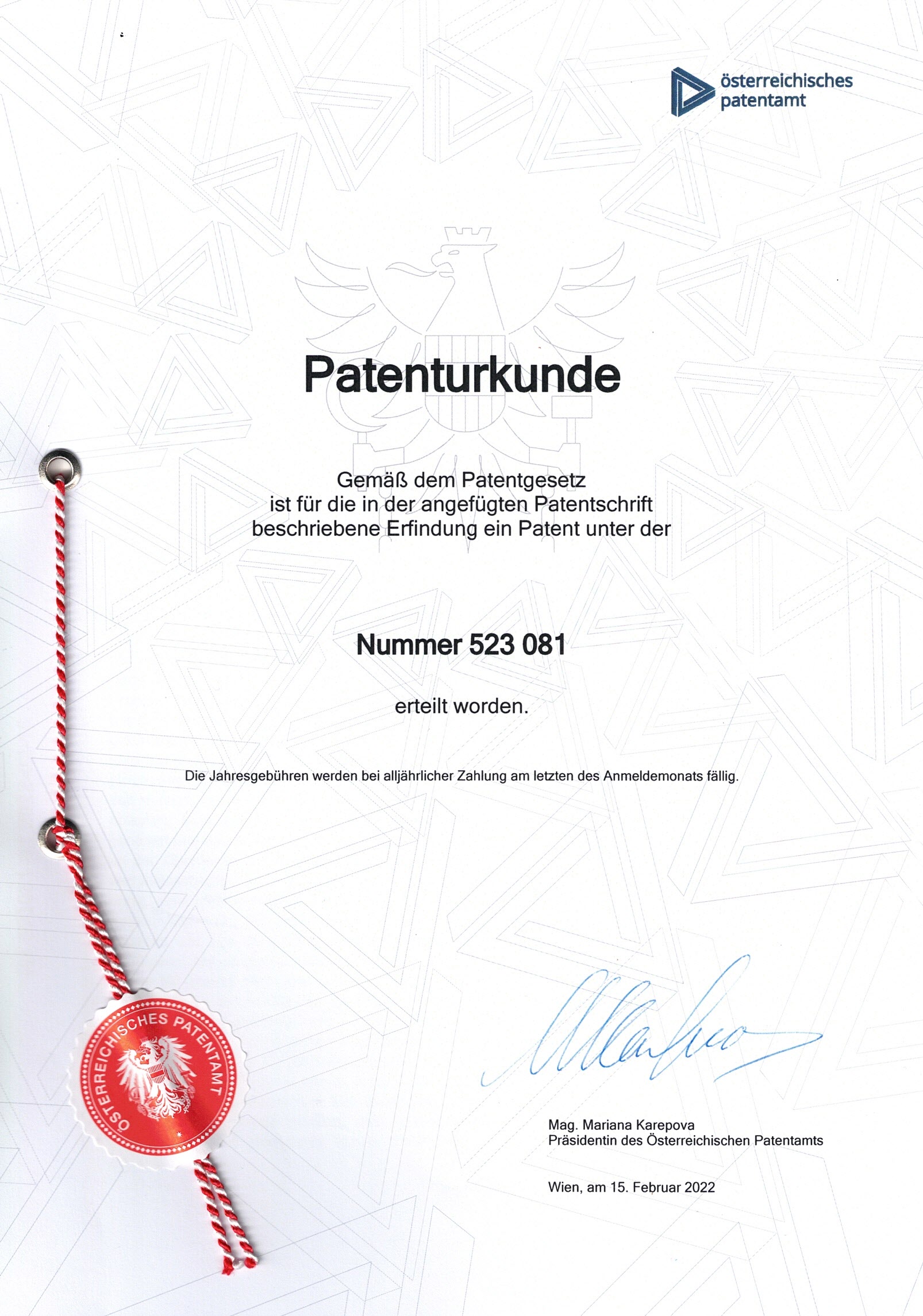 Patent erteilt! KON Chemical Solutions